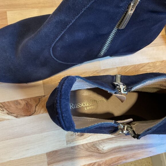Russell & Bromley Navy Suede Ankle Boot dark blue suede size 41 Spain design lux - Picture 11 of 16